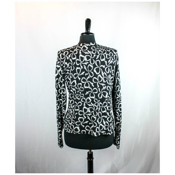 Charter Club Black White Floral Cardigan S… - Picture 4 of 5